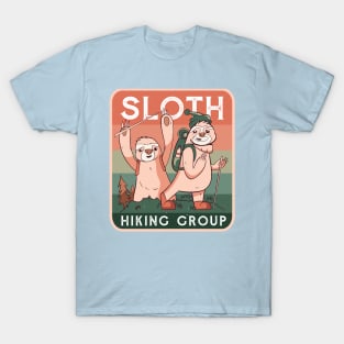 Funny Vintage Sloth Hiking Group T-Shirt